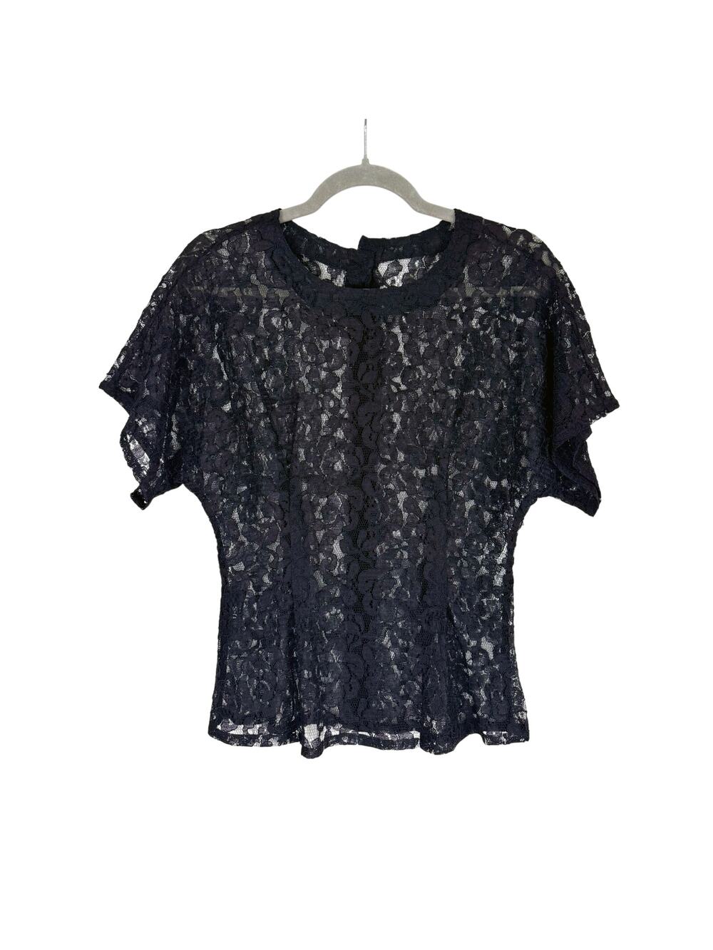 VINTAGE A.B.S CALIFORNIA Black Lace Fit & Flare Top Small S